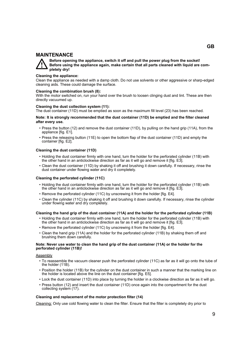 9maintenance | Campomatic RB2200 User Manual | Page 10 / 26