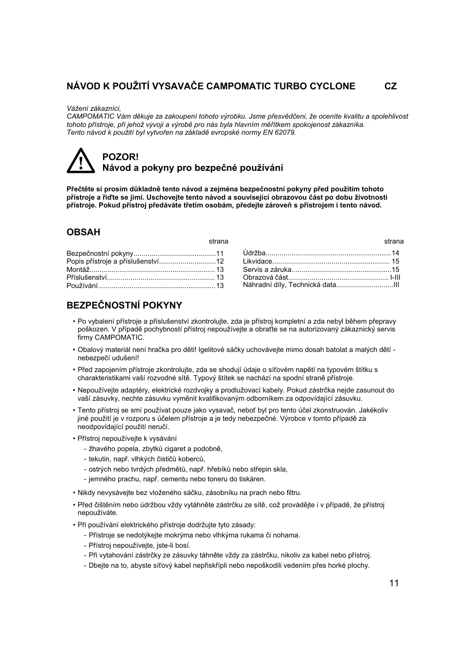 Campomatic RB2200 User Manual | Page 12 / 26