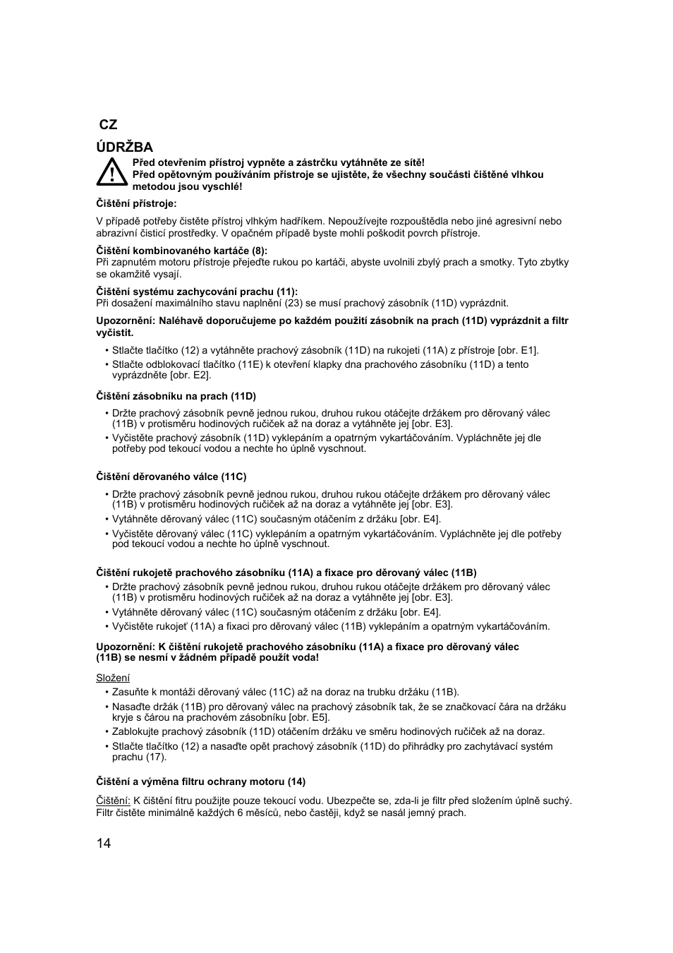 14 údržba | Campomatic RB2200 User Manual | Page 15 / 26