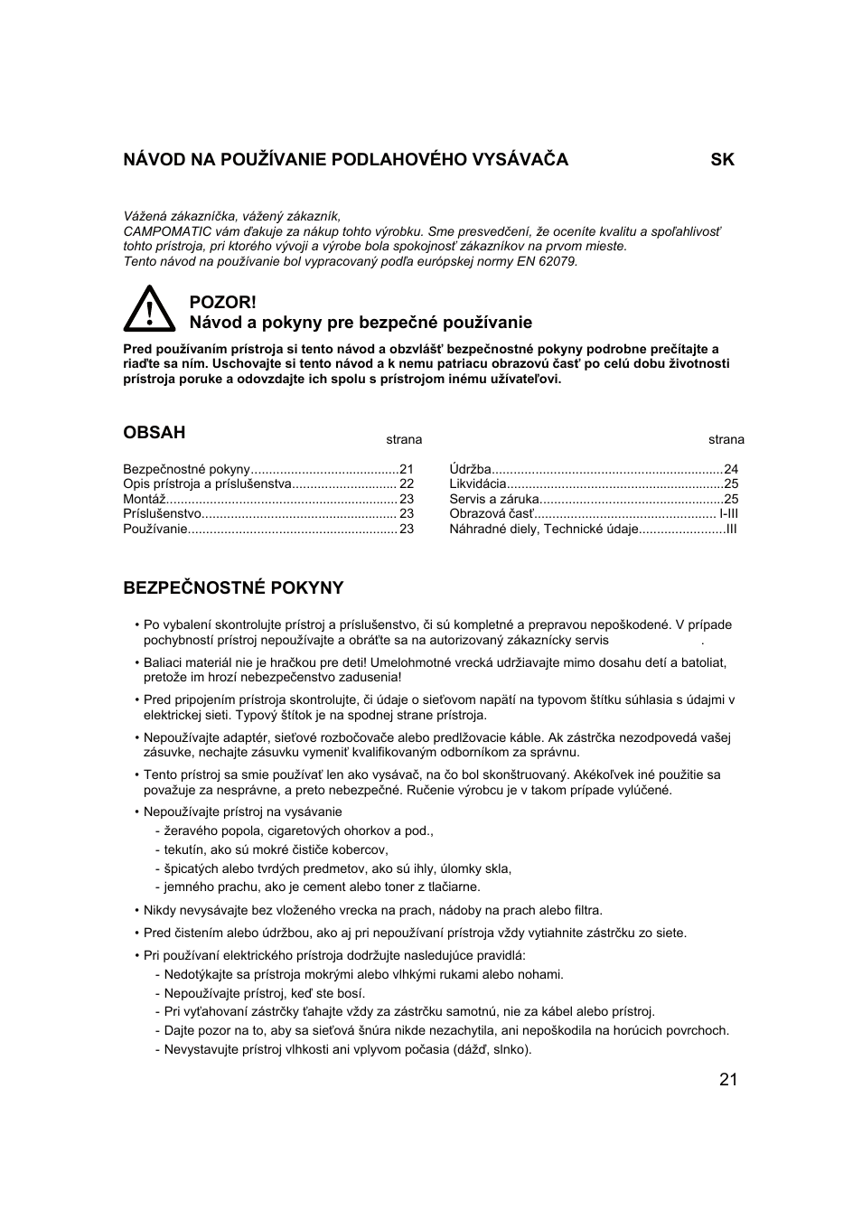 Campomatic RB2200 User Manual | Page 22 / 26