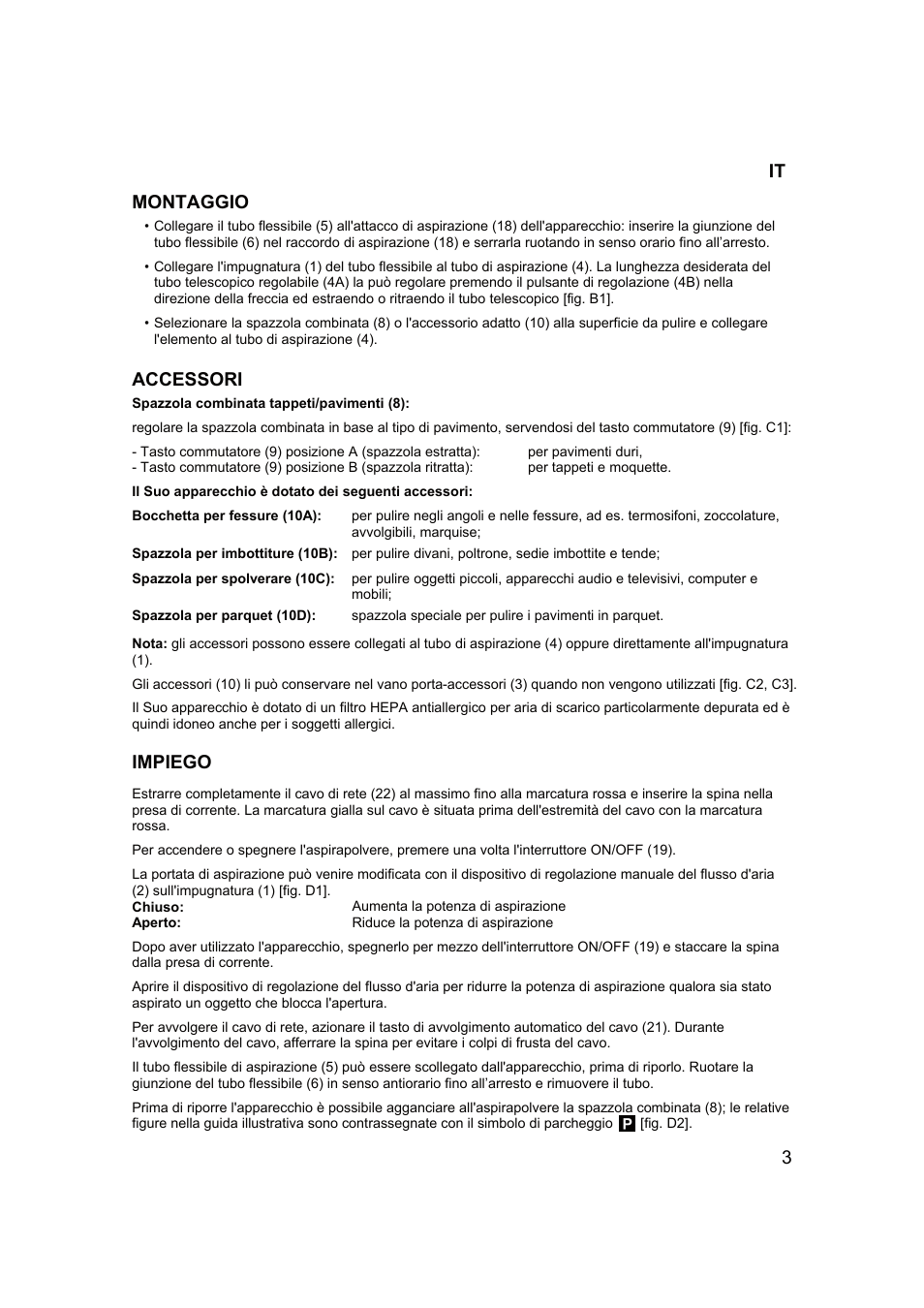 3montaggio accessori impiego | Campomatic RB2200 User Manual | Page 4 / 26