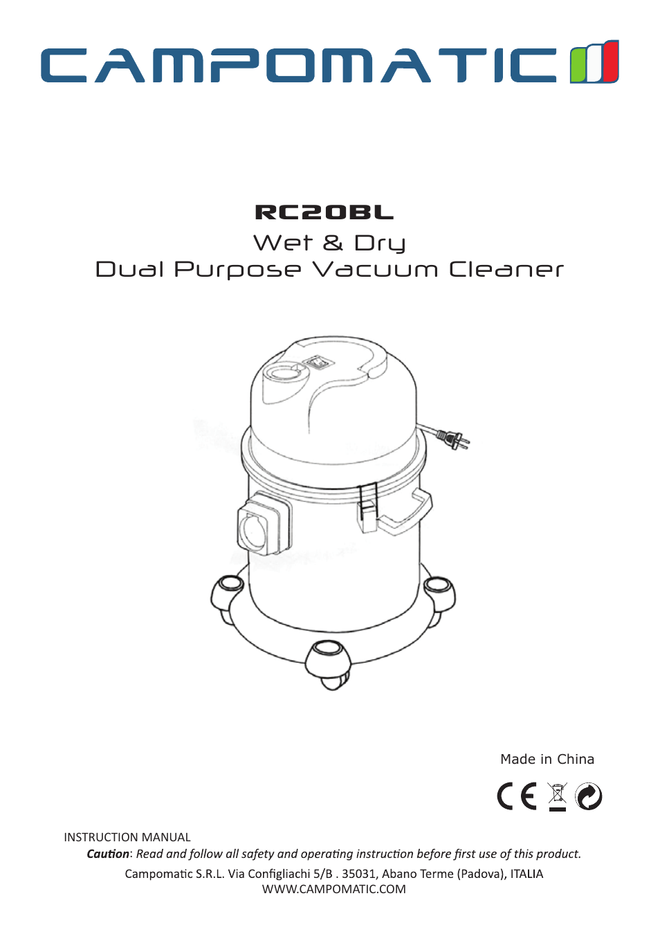 Campomatic RC20BL User Manual | 18 pages