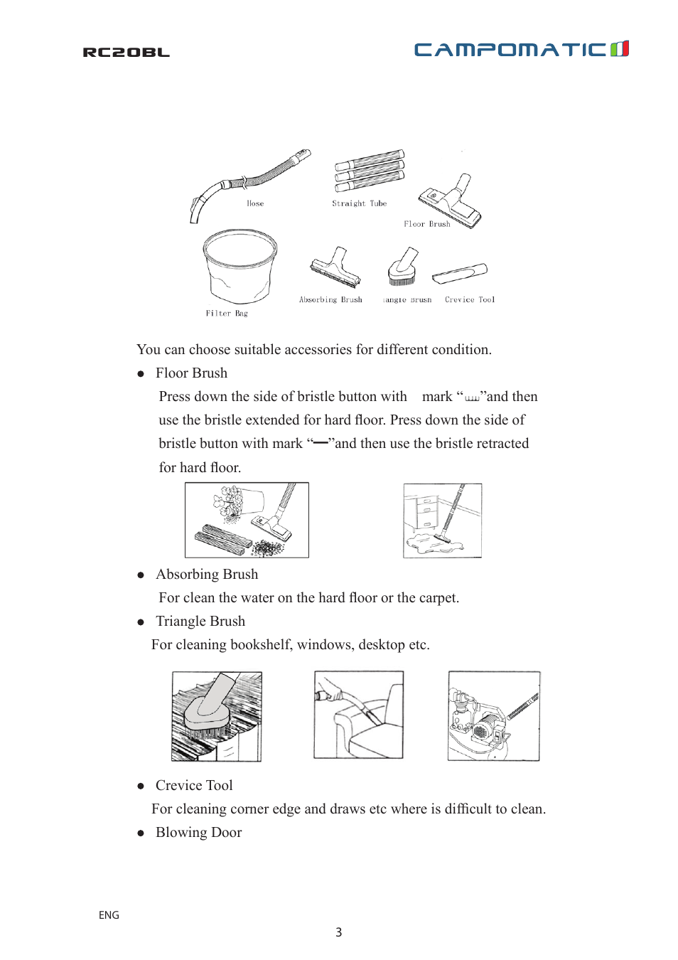 Rc20bl | Campomatic RC20BL User Manual | Page 3 / 18