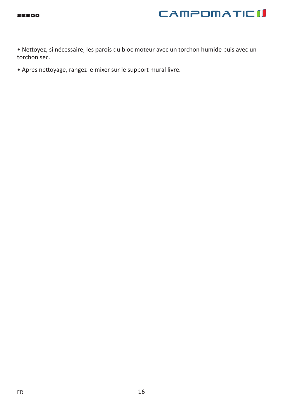 Campomatic SB500 User Manual | Page 16 / 24