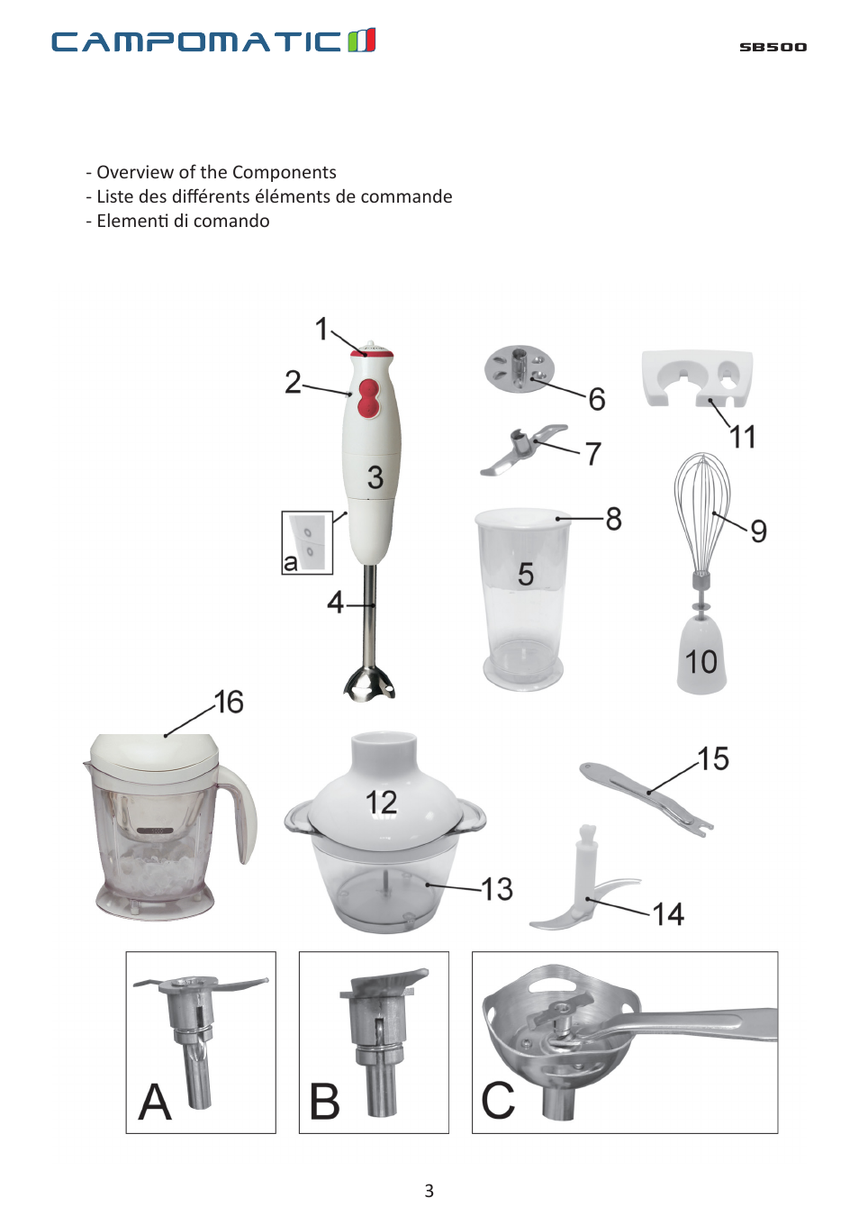 Campomatic SB500 User Manual | Page 3 / 24