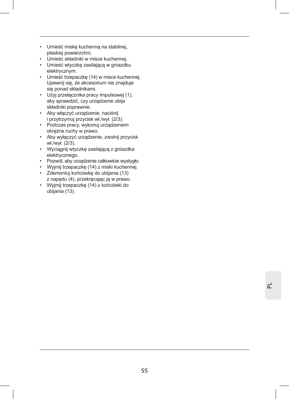 55 pl | Campomatic SB850SS User Manual | Page 56 / 56