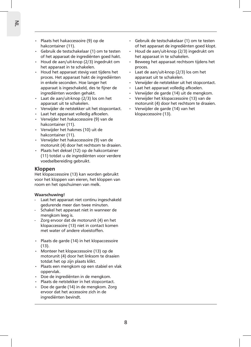 Kloppen | Campomatic SB850SS User Manual | Page 9 / 56