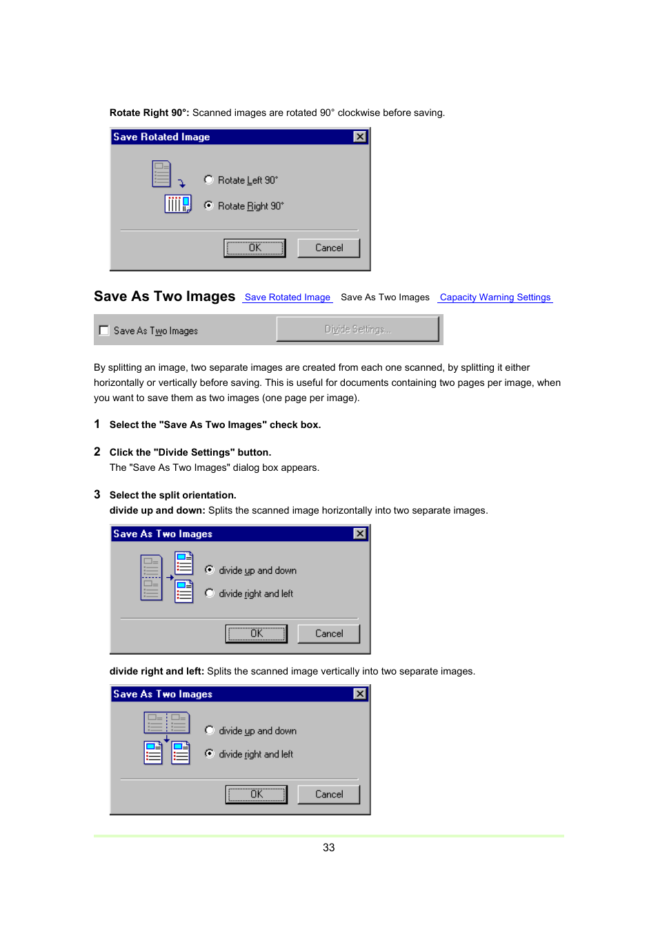 Save as two images | Canon Capture Perfect 3.0 User Manual | Page 33 / 70