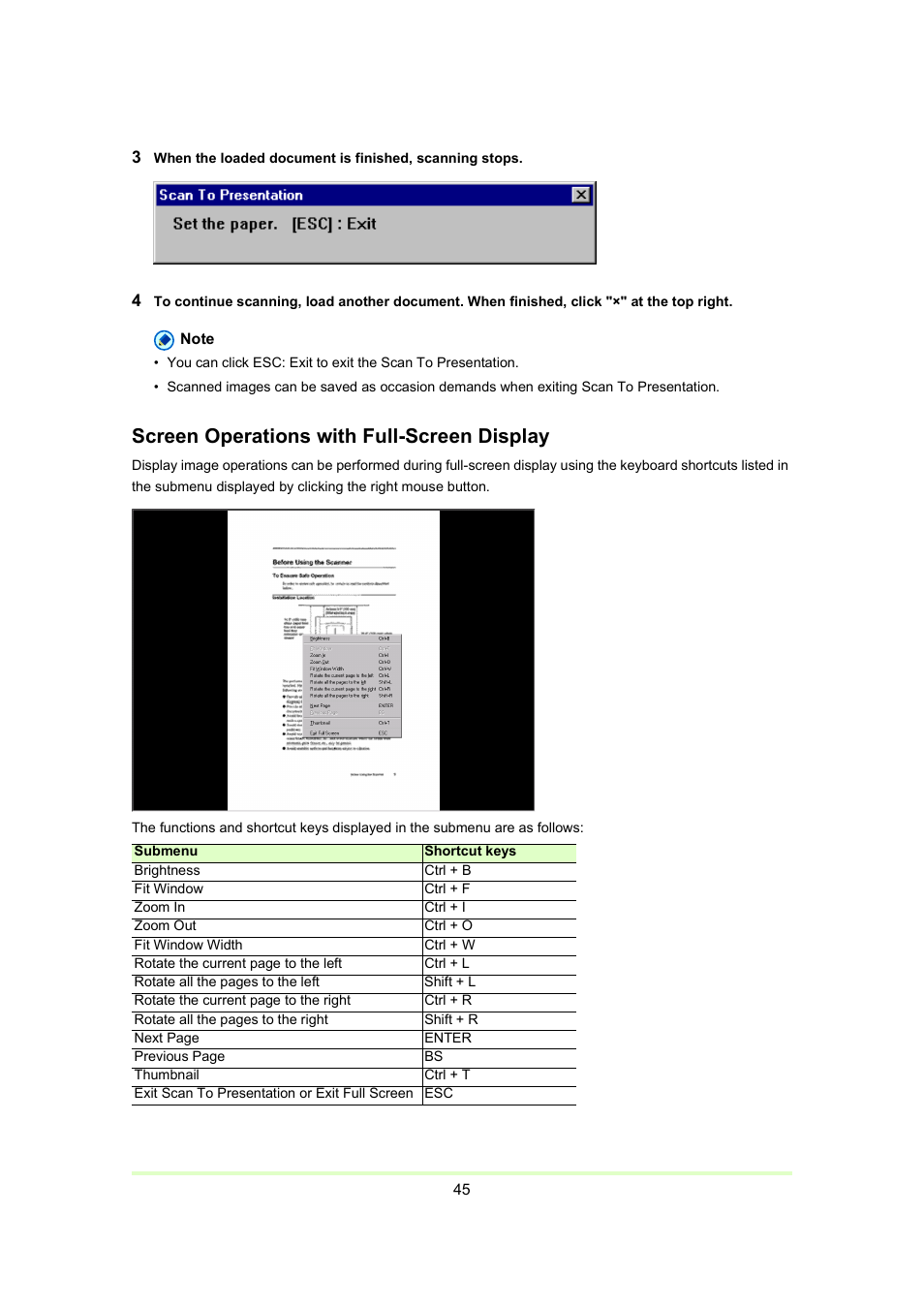 Screen operations with full-screen display | Canon Capture Perfect 3.0 User Manual | Page 45 / 70