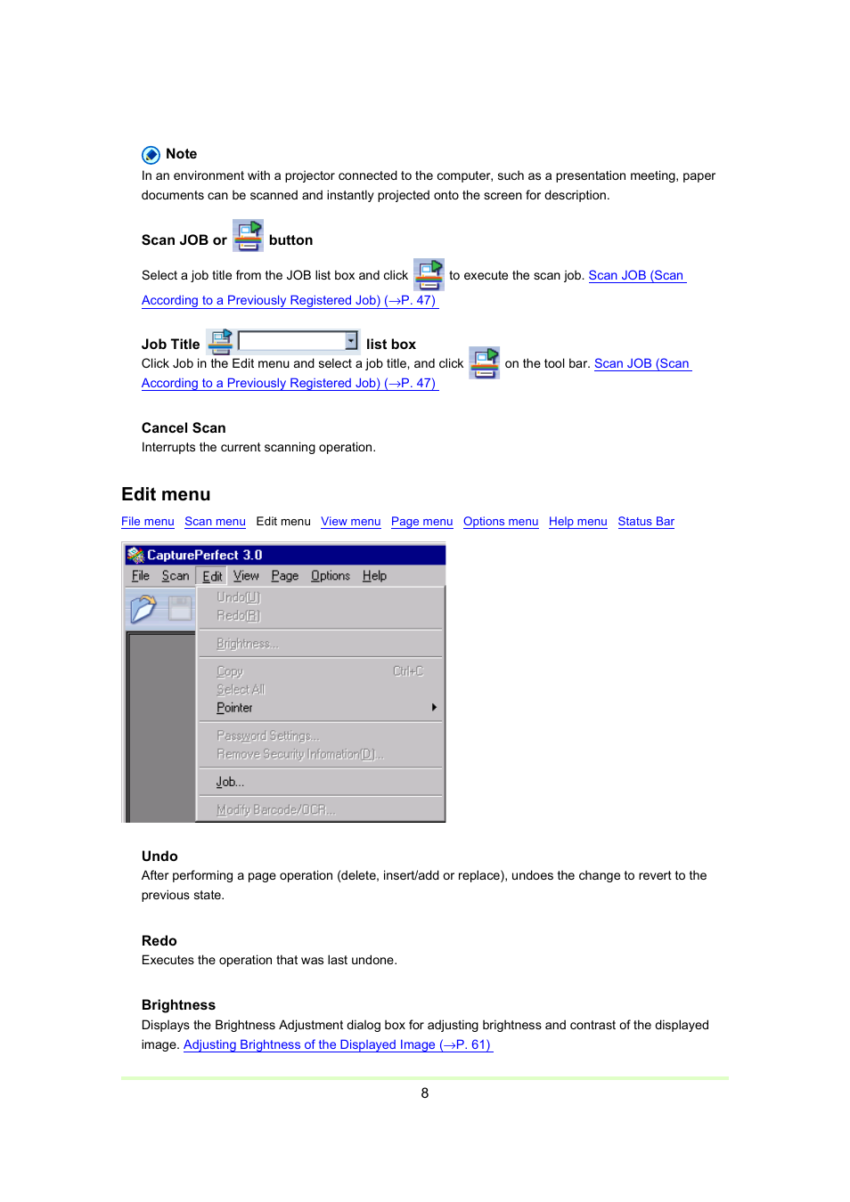 Edit menu | Canon Capture Perfect 3.0 User Manual | Page 8 / 70