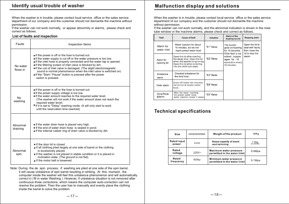 Technical specifications | Campomatic TL07T User Manual | Page 17 / 28