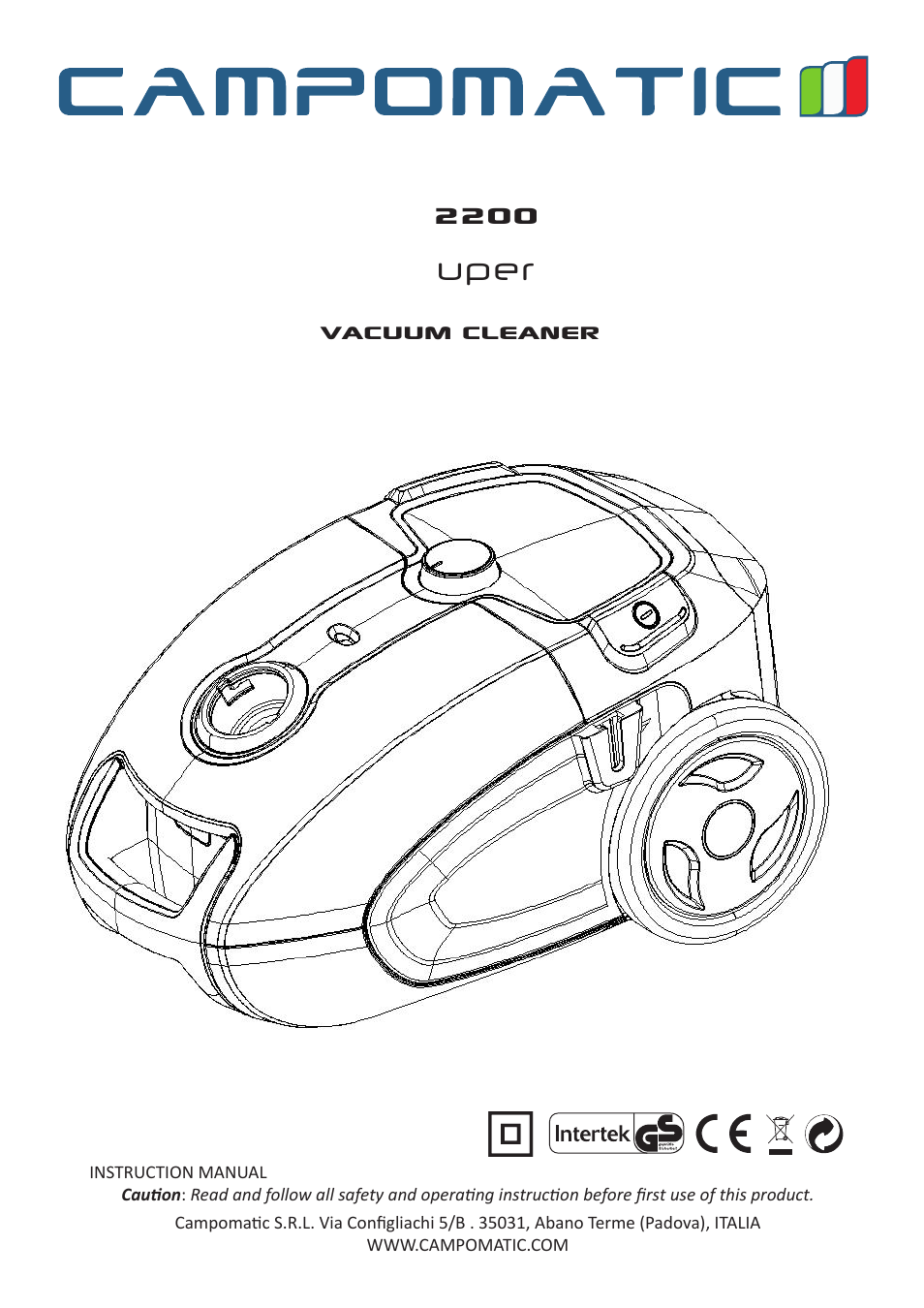 Campomatic VC2200 User Manual | 6 pages