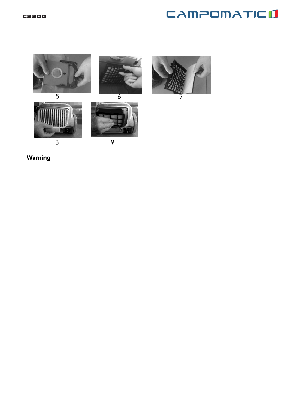 Campomatic VC2200 User Manual | Page 6 / 6