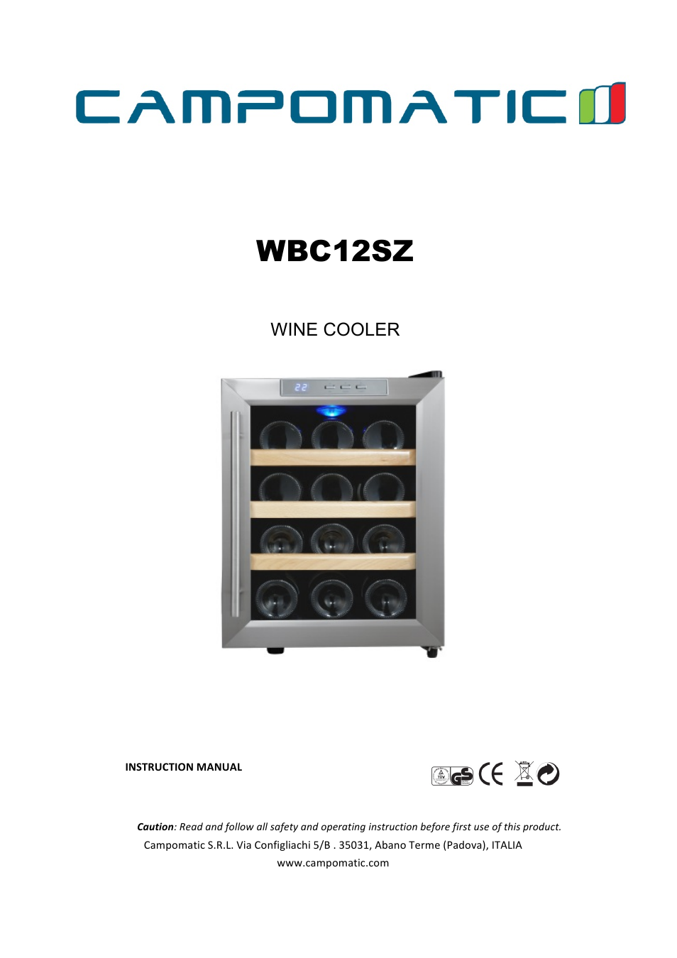 Campomatic WBC12SZ User Manual | 6 pages