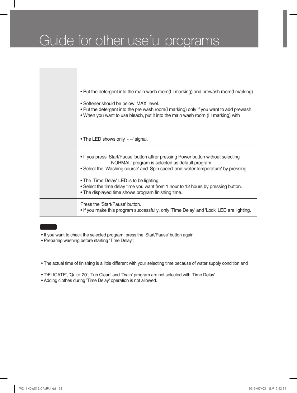 Guide for other useful programs | Campomatic WD11KD User Manual | Page 22 / 35