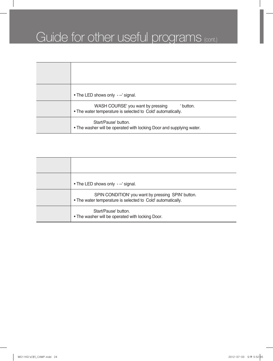 Guide for other useful programs, Cont.) | Campomatic WD11KD User Manual | Page 24 / 35