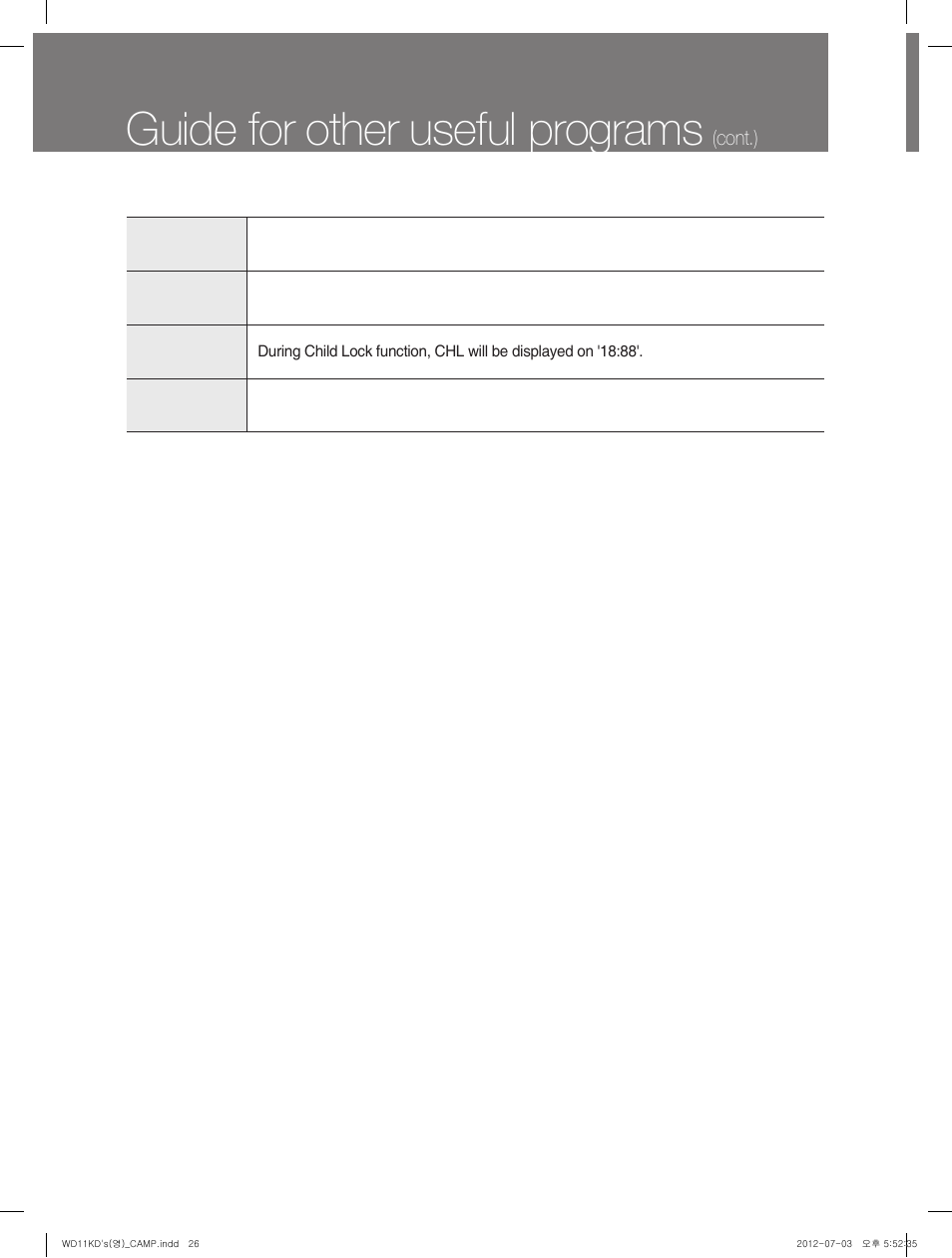 Guide for other useful programs, Cont.) | Campomatic WD11KD User Manual | Page 26 / 35