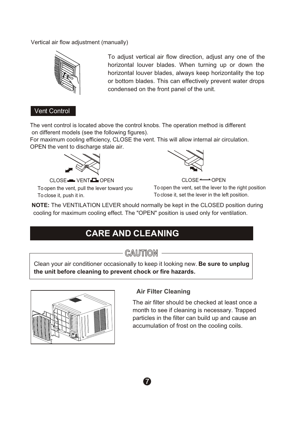 Ò³ãæ 10, Caution, Care and cleaning | Campomatic Window AC User Manual | Page 10 / 17