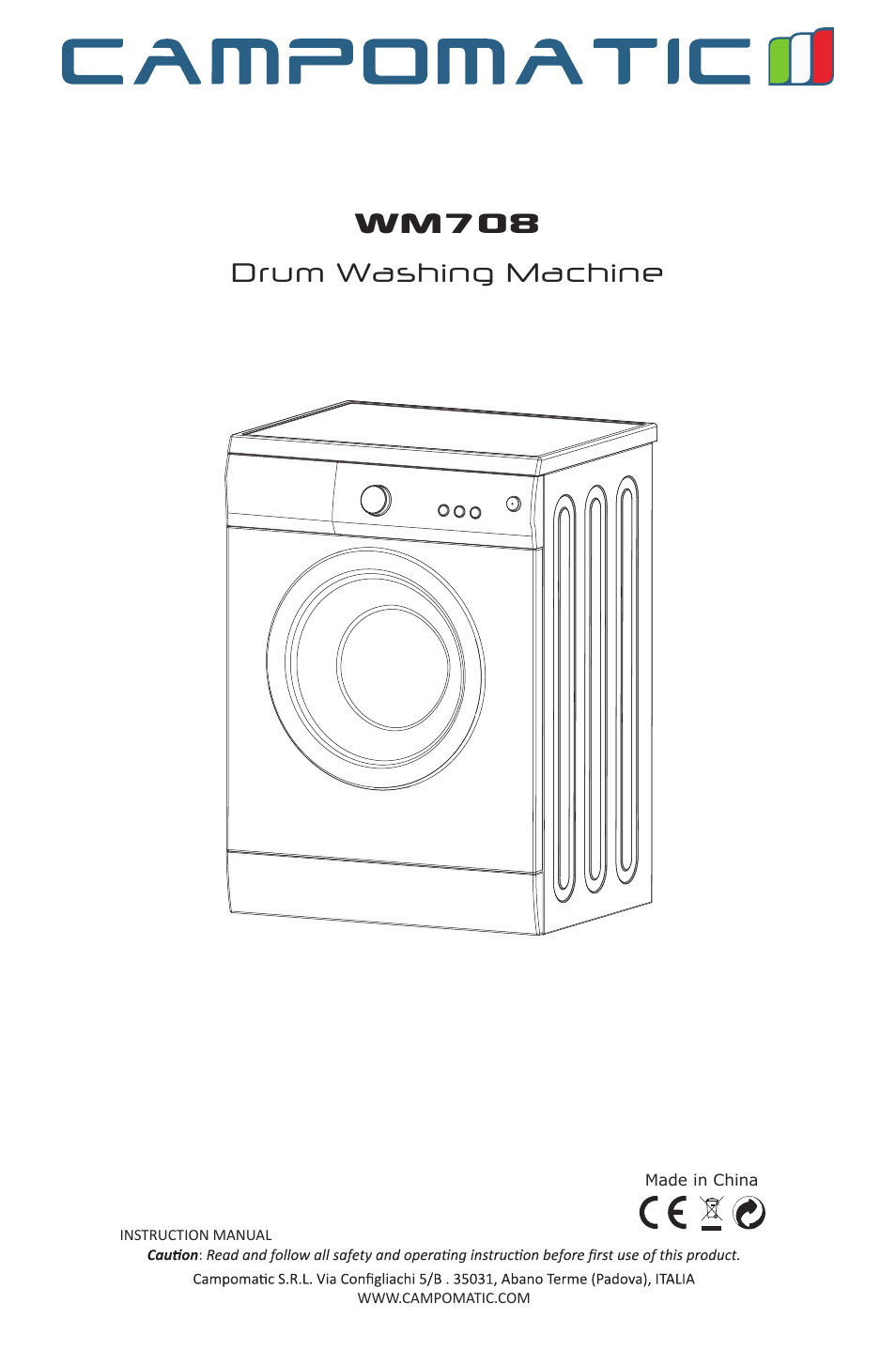 Campomatic WM708 Modena User Manual | 23 pages