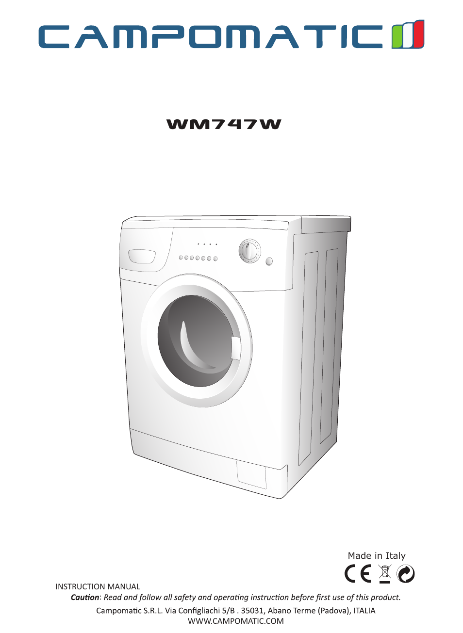 Campomatic WM747 Inox Jumbo User Manual | 14 pages