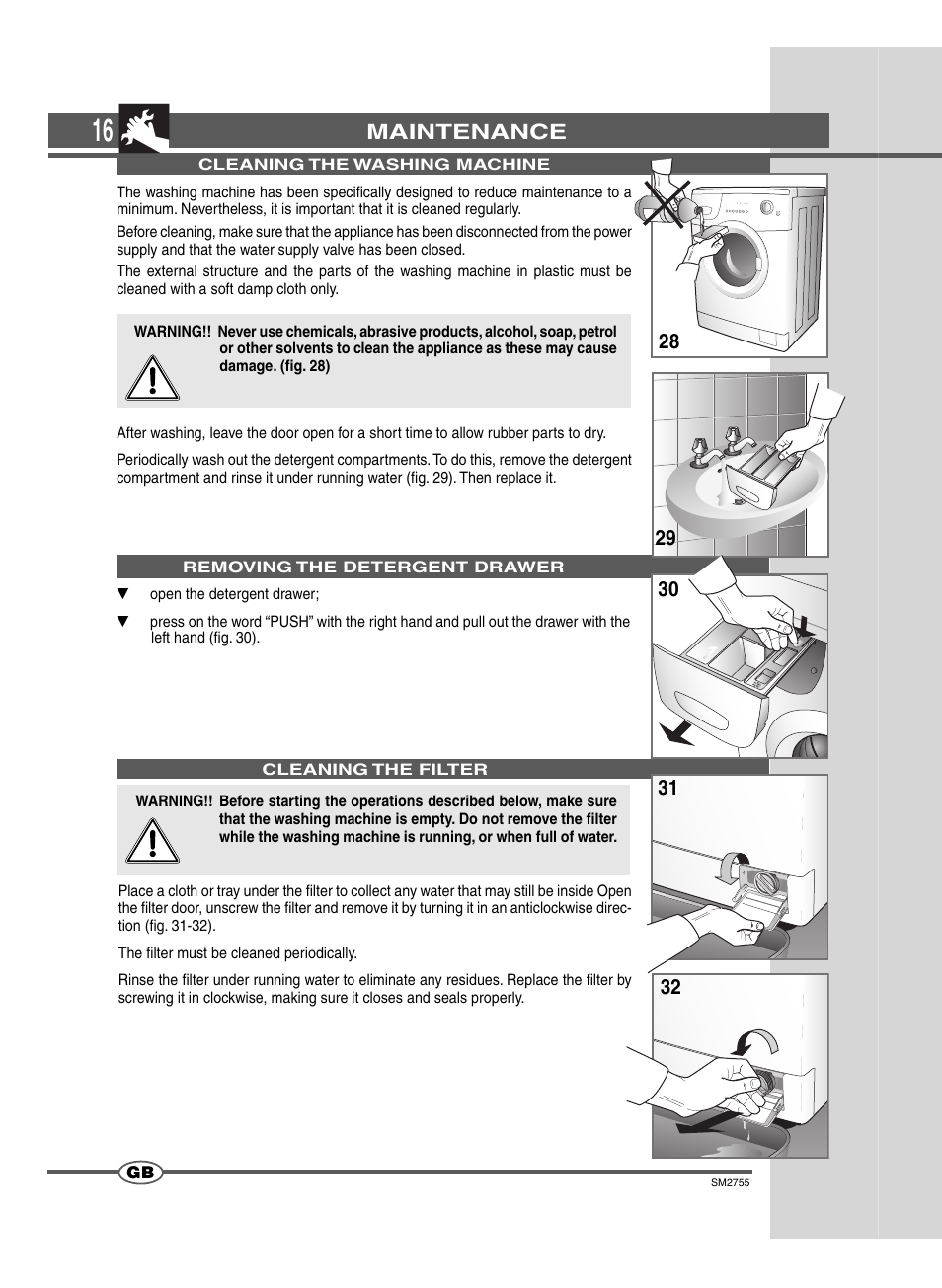 Maintenance | Campomatic WM747 Inox Jumbo User Manual | Page 13 / 14