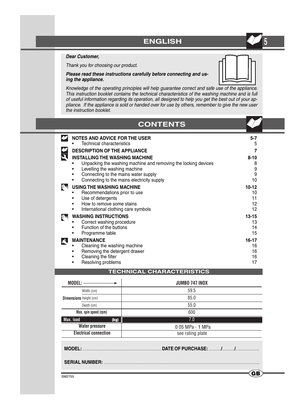 Campomatic WM747 Inox Jumbo User Manual | Page 2 / 14