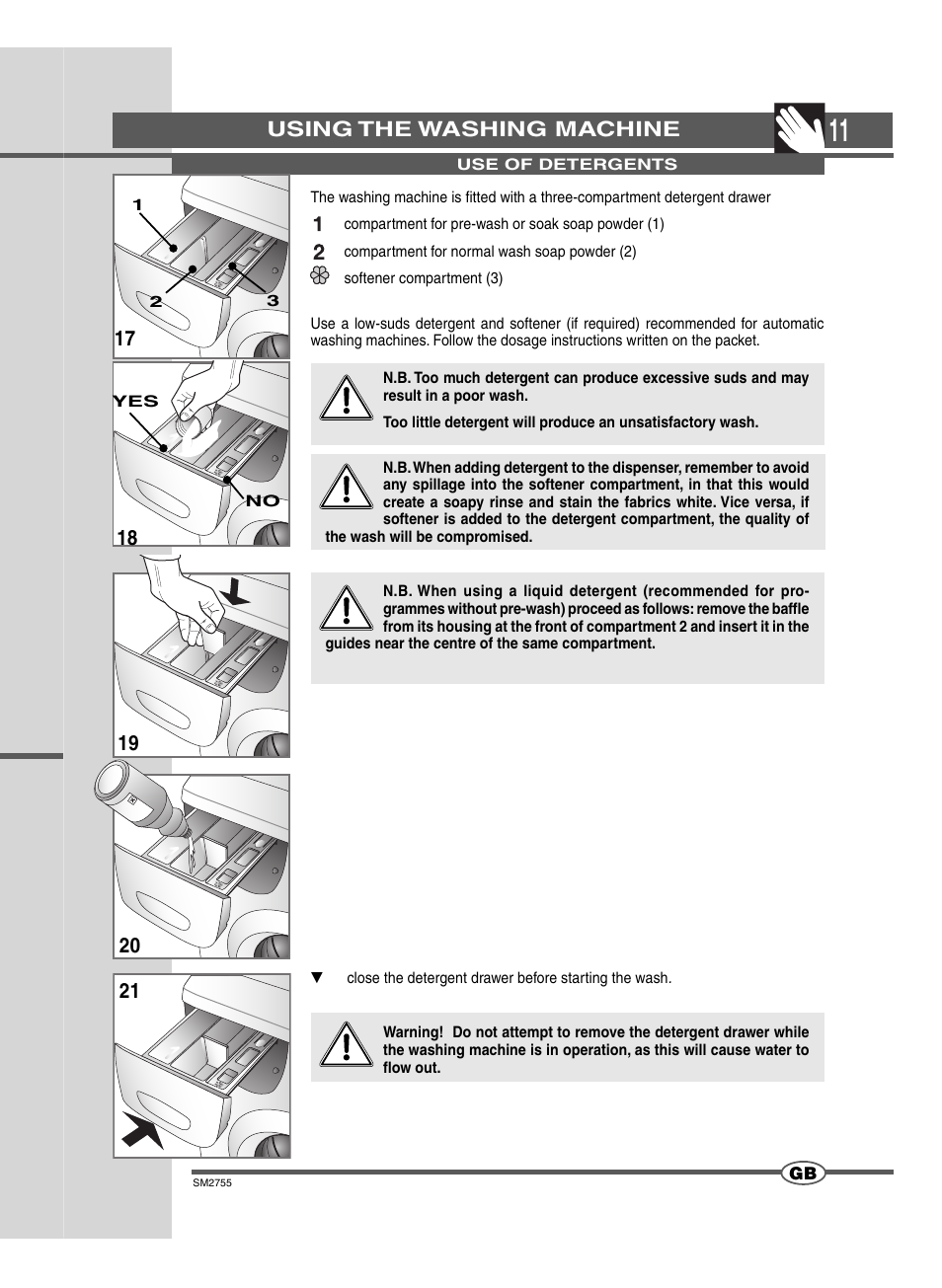 Using the washing machine | Campomatic WM747 Inox Jumbo User Manual | Page 8 / 14