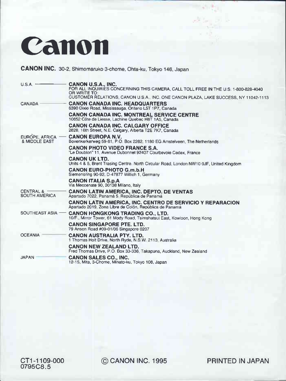 Canon | Canon EOS 50E User Manual | Page 100 / 100