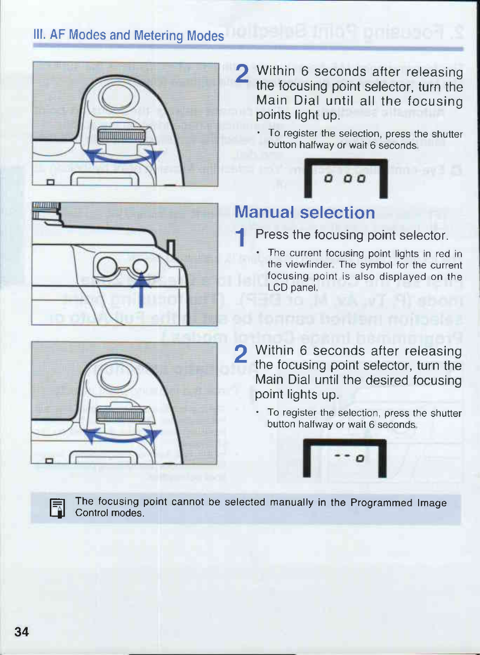 Manual selection | Canon EOS 50E User Manual | Page 34 / 100