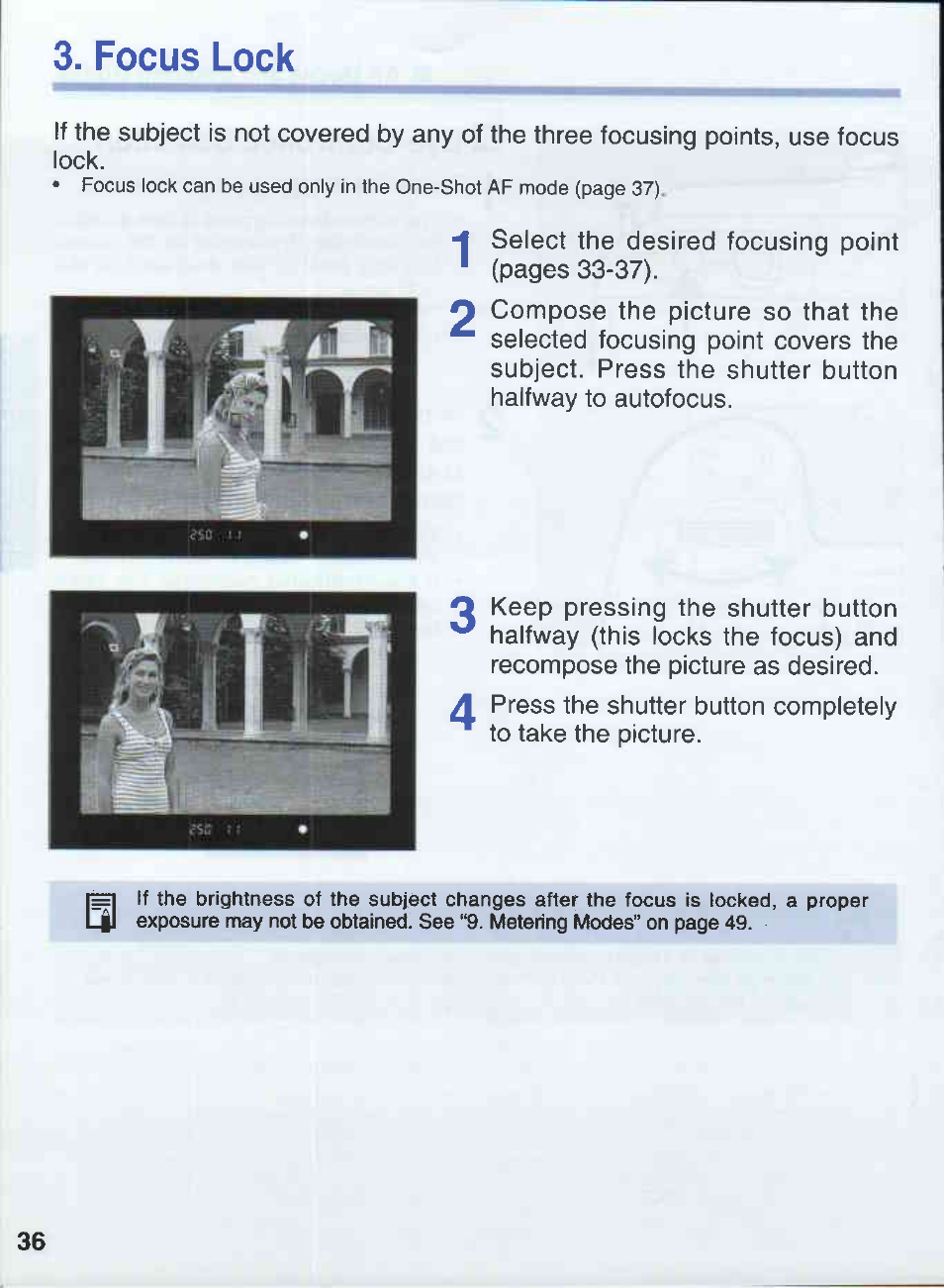 Focus lock | Canon EOS 50E User Manual | Page 36 / 100