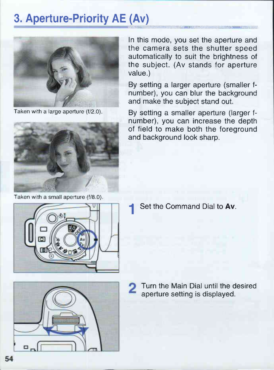 Aperture-priority ae (av) | Canon EOS 50E User Manual | Page 54 / 100
