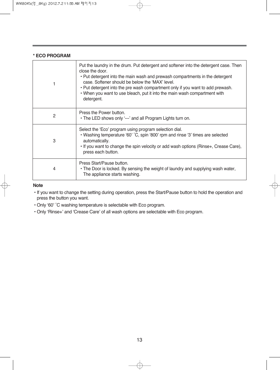 Campomatic WM80K User Manual | Page 13 / 46