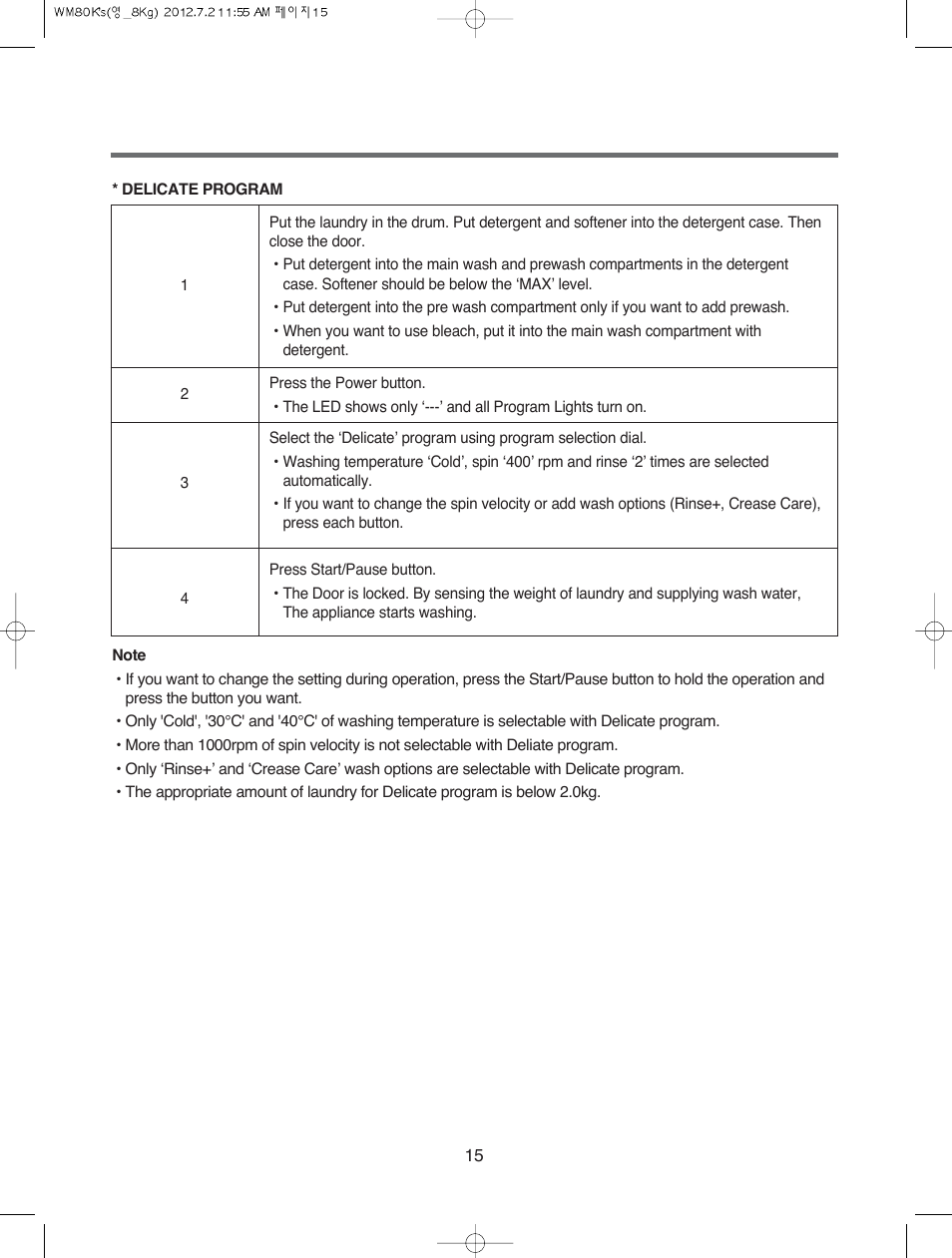 Campomatic WM80K User Manual | Page 15 / 46