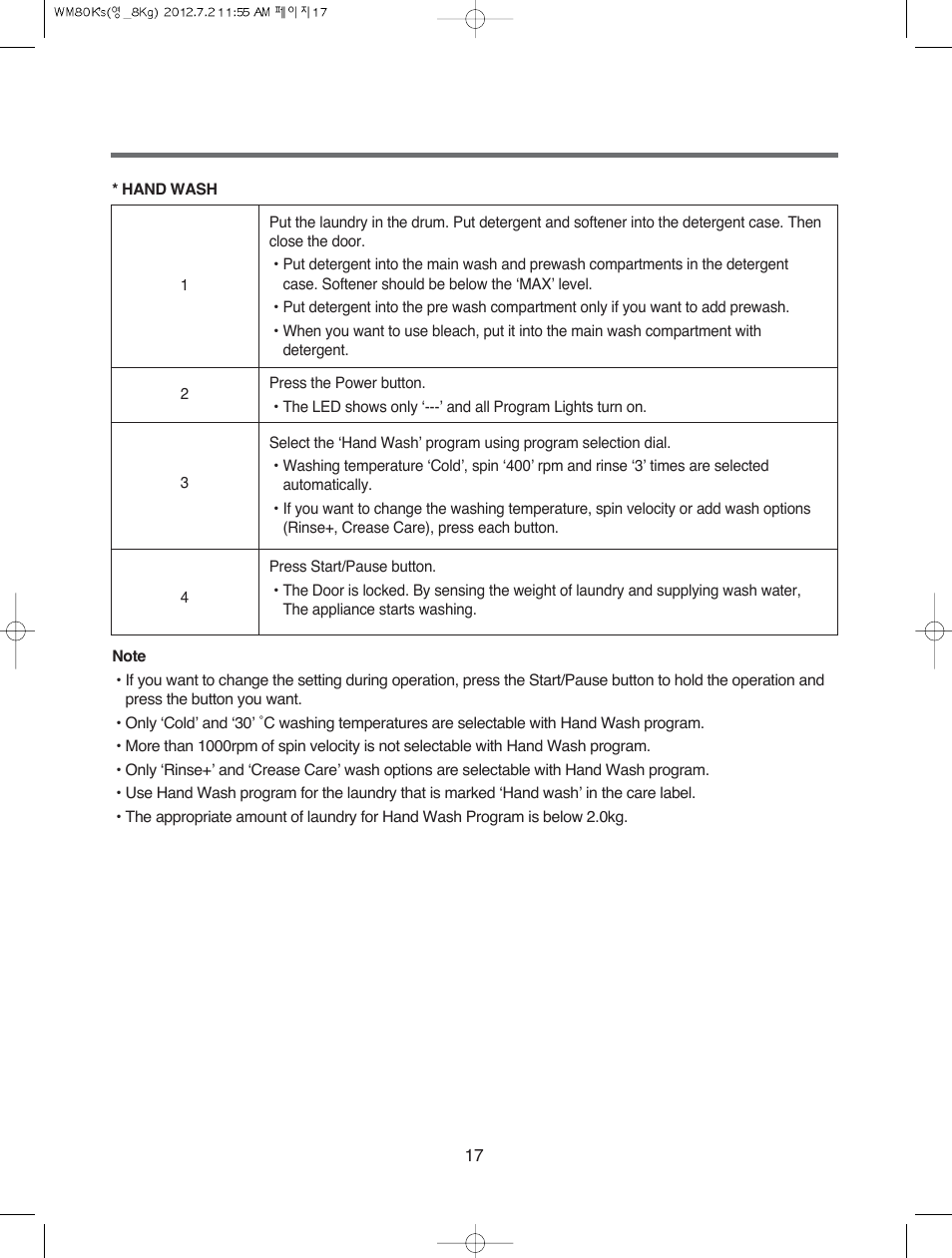 Campomatic WM80K User Manual | Page 17 / 46