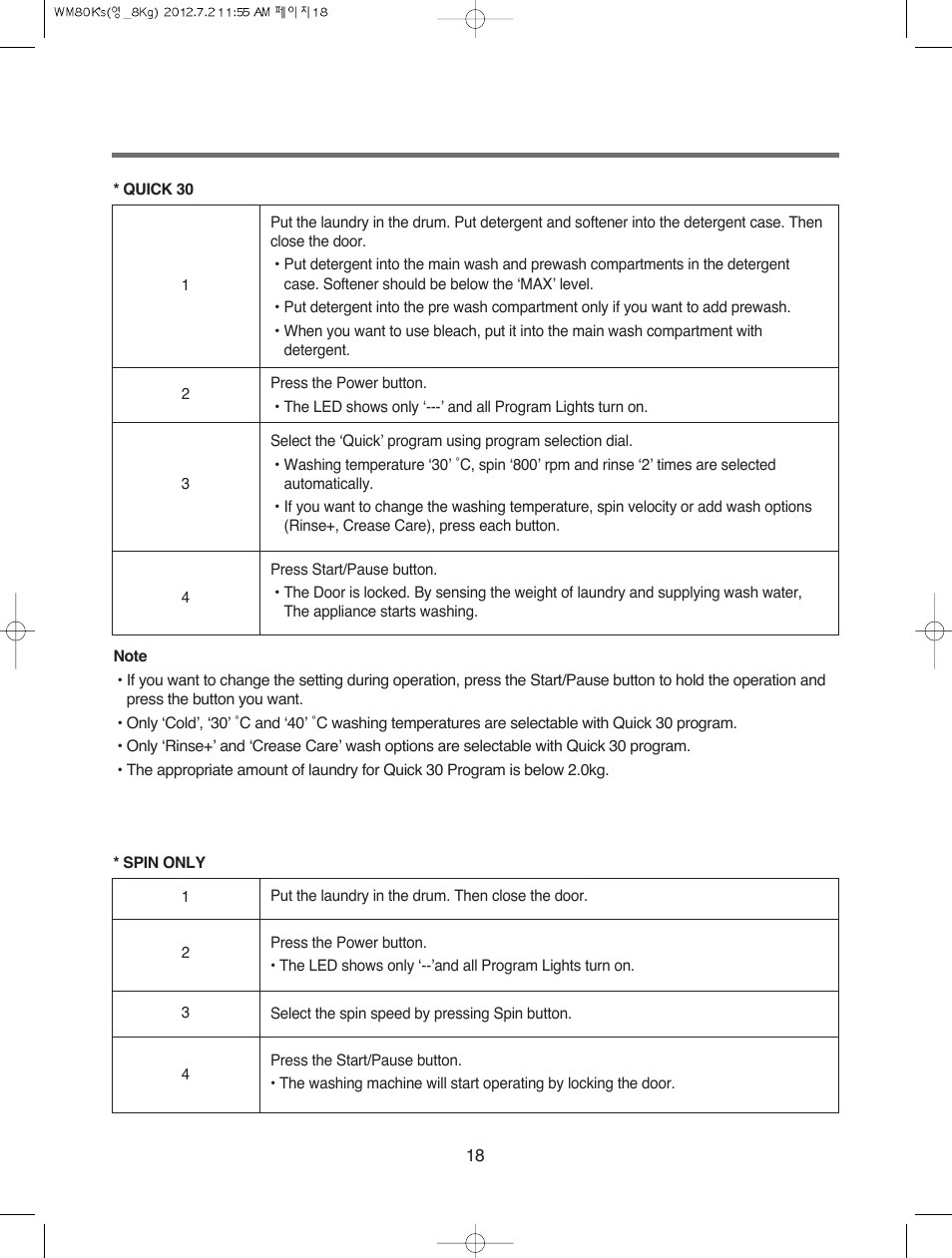 Campomatic WM80K User Manual | Page 18 / 46