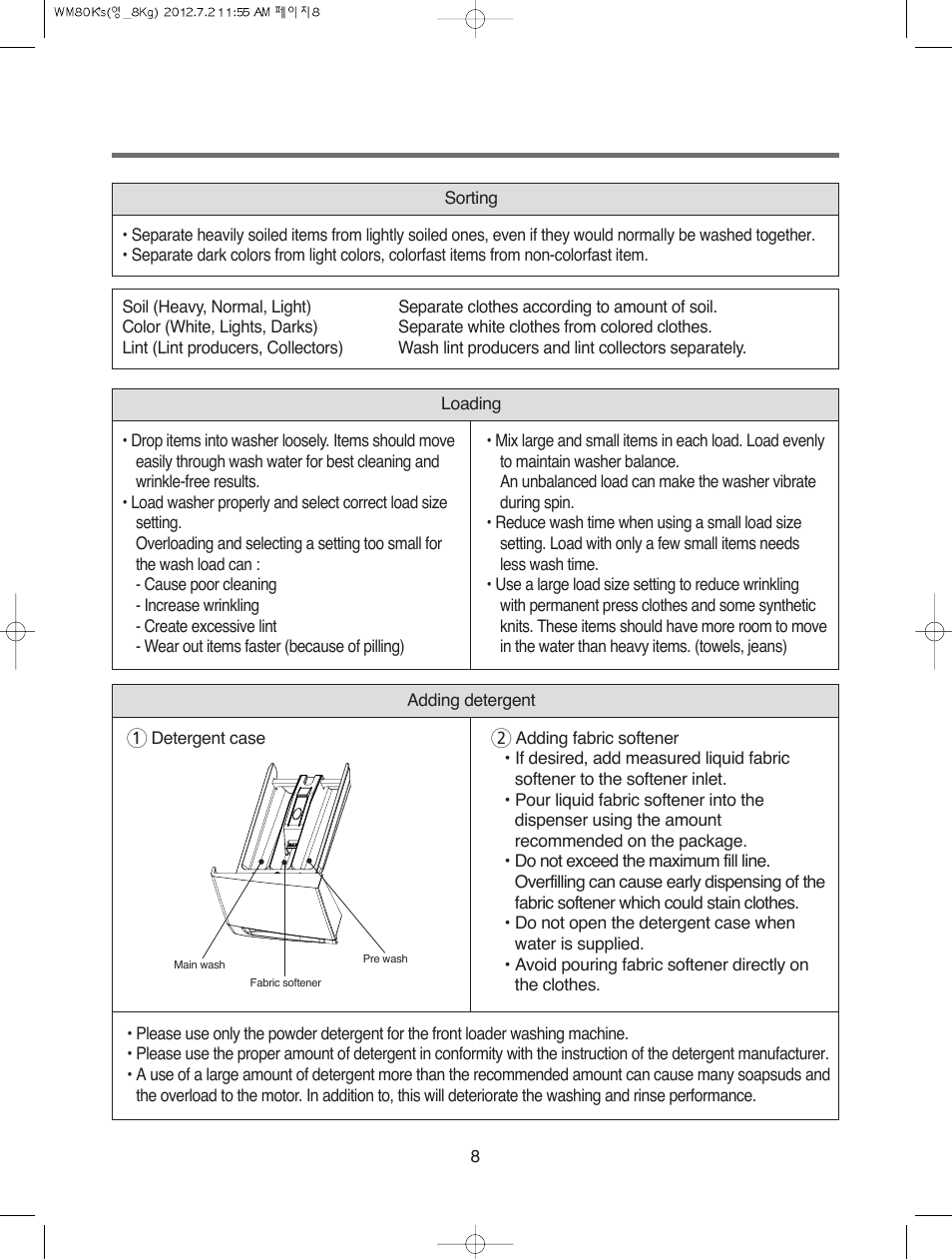 Campomatic WM80K User Manual | Page 8 / 46