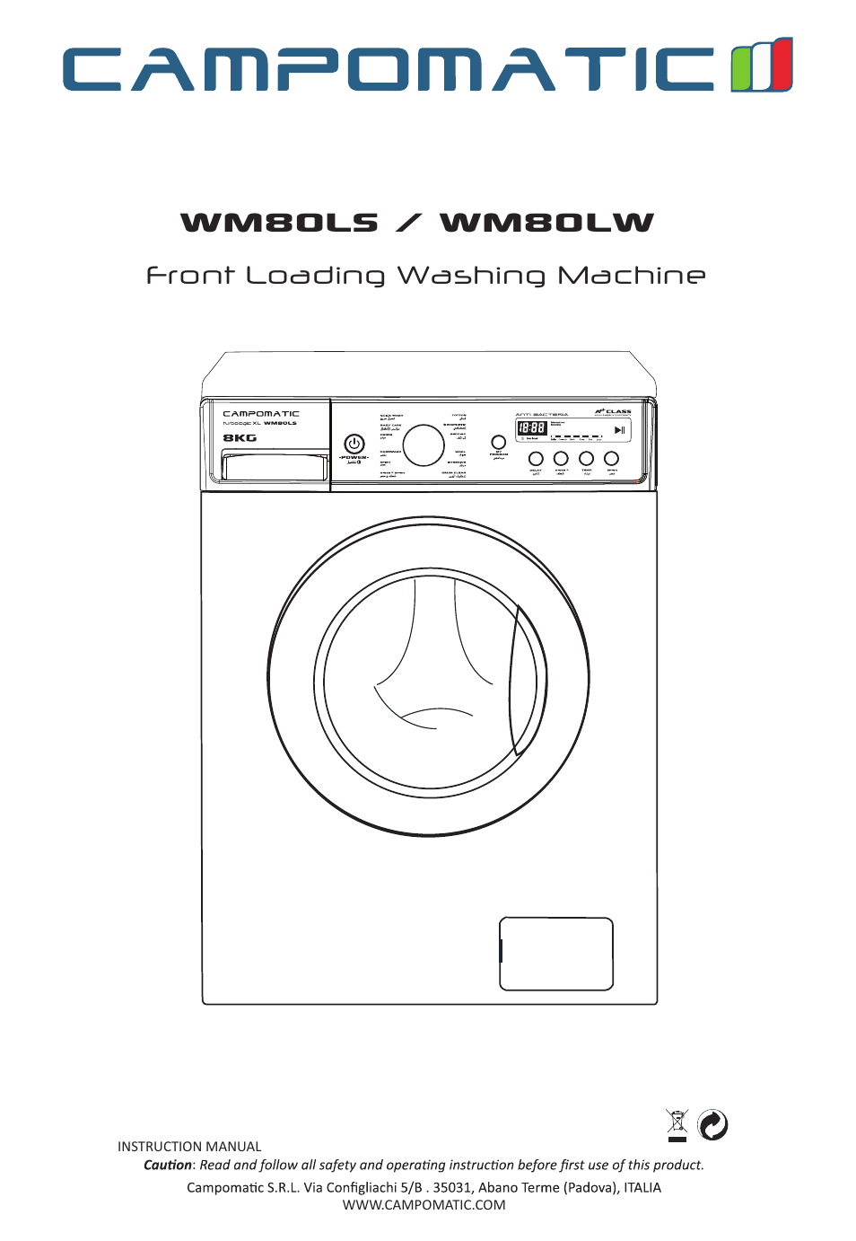 Campomatic WM80LS User Manual | 35 pages