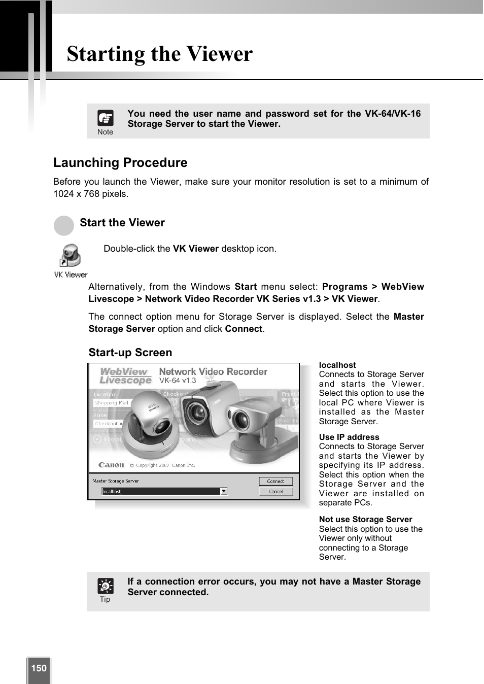 Starting the viewer | Canon VK-64 User Manual | Page 150 / 282