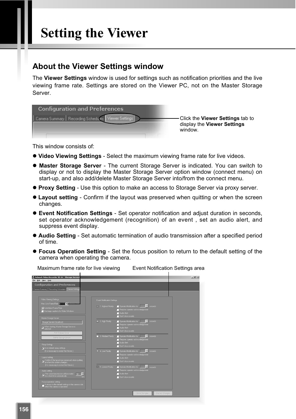 Setting the viewer, About the viewer settings window | Canon VK-64 User Manual | Page 156 / 282
