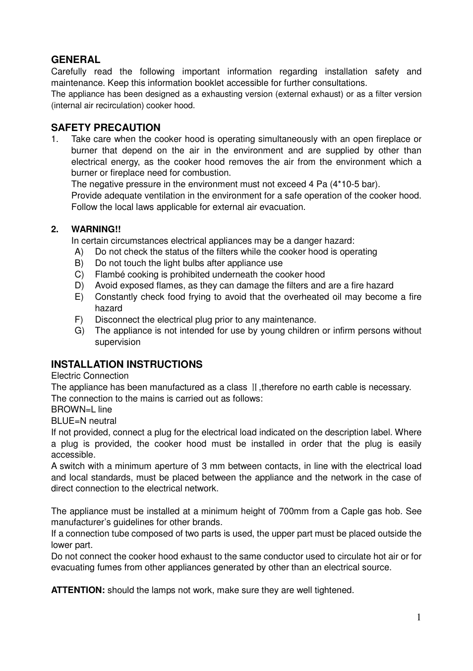 Caple FSCHW5 User Manual | Page 2 / 5