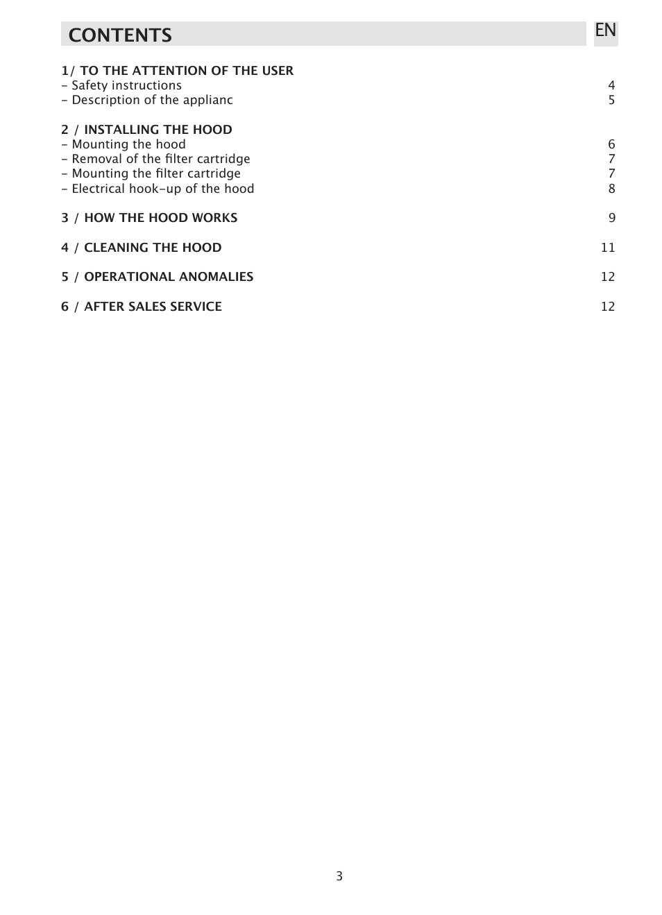 Contents en | Caple DD520BK User Manual | Page 3 / 20