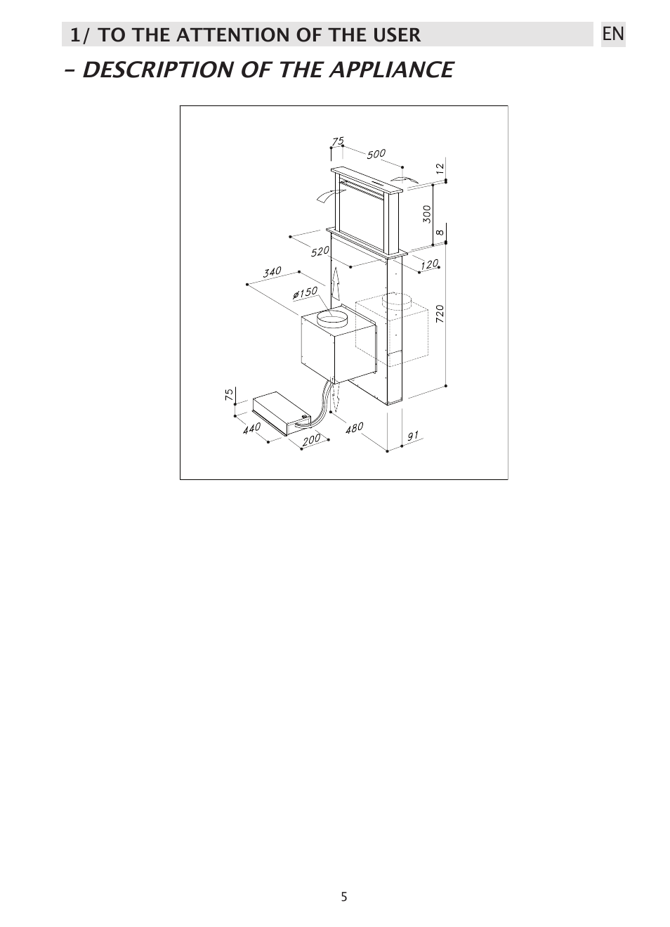 Description of the appliance | Caple DD520BK User Manual | Page 5 / 20