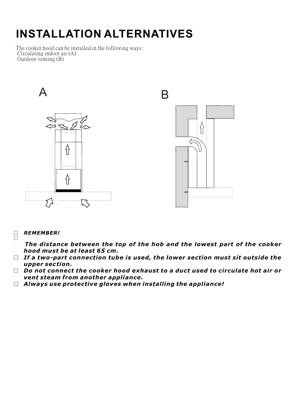 Installation alternatives | Caple ZC620 User Manual | Page 7 / 13