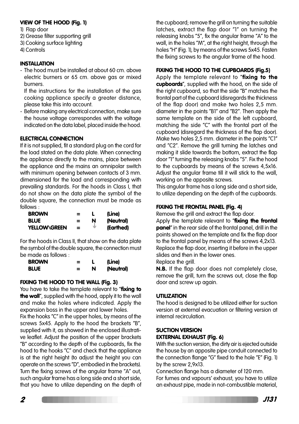 J131 | Caple INCH4 User Manual | Page 2 / 8