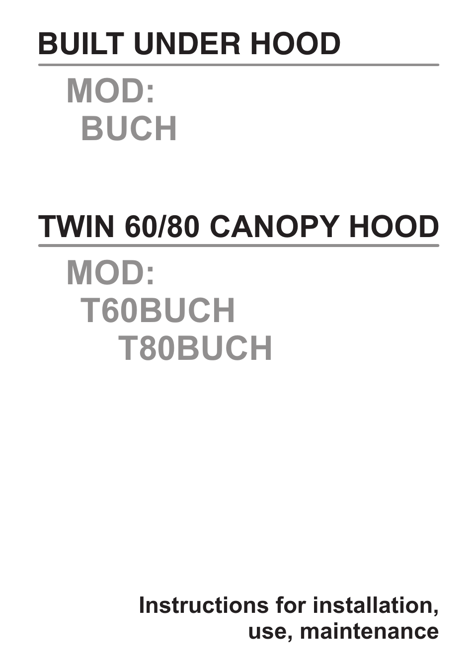 Caple T80BUCHSS4 User Manual | 4 pages