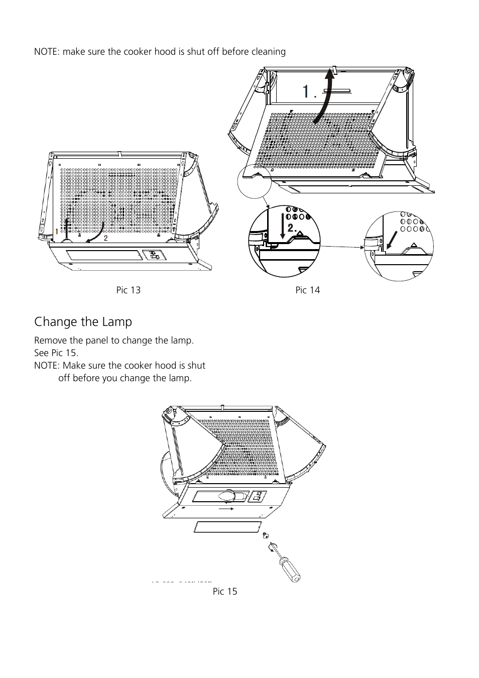 Change the lamp | Caple 1MINCH7 User Manual | Page 8 / 10