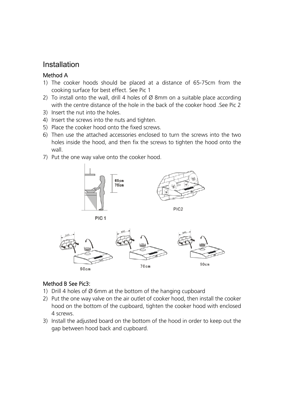Installation | Caple FSCHSS User Manual | Page 3 / 8