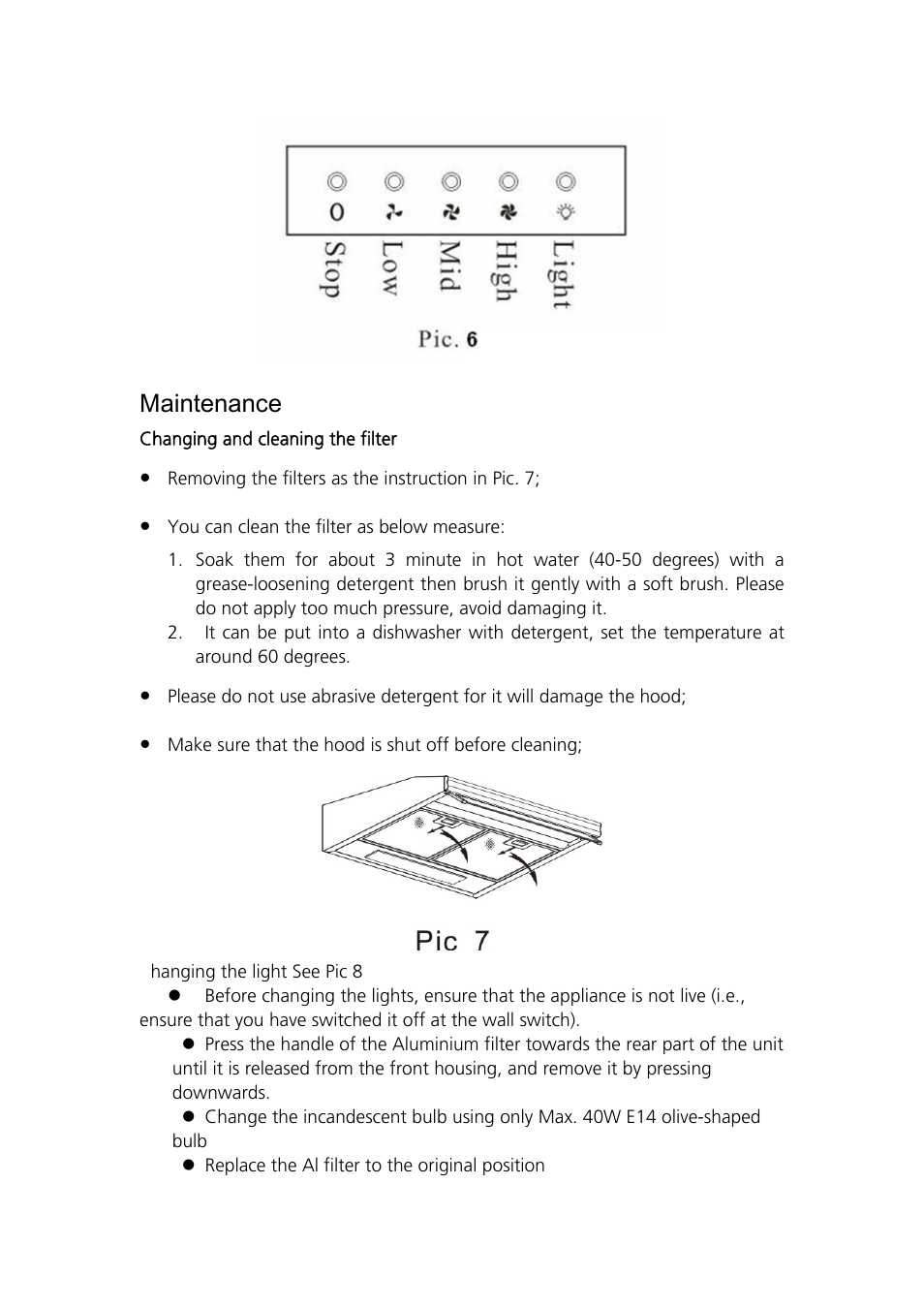 Maintenance | Caple FSCHSS User Manual | Page 5 / 8