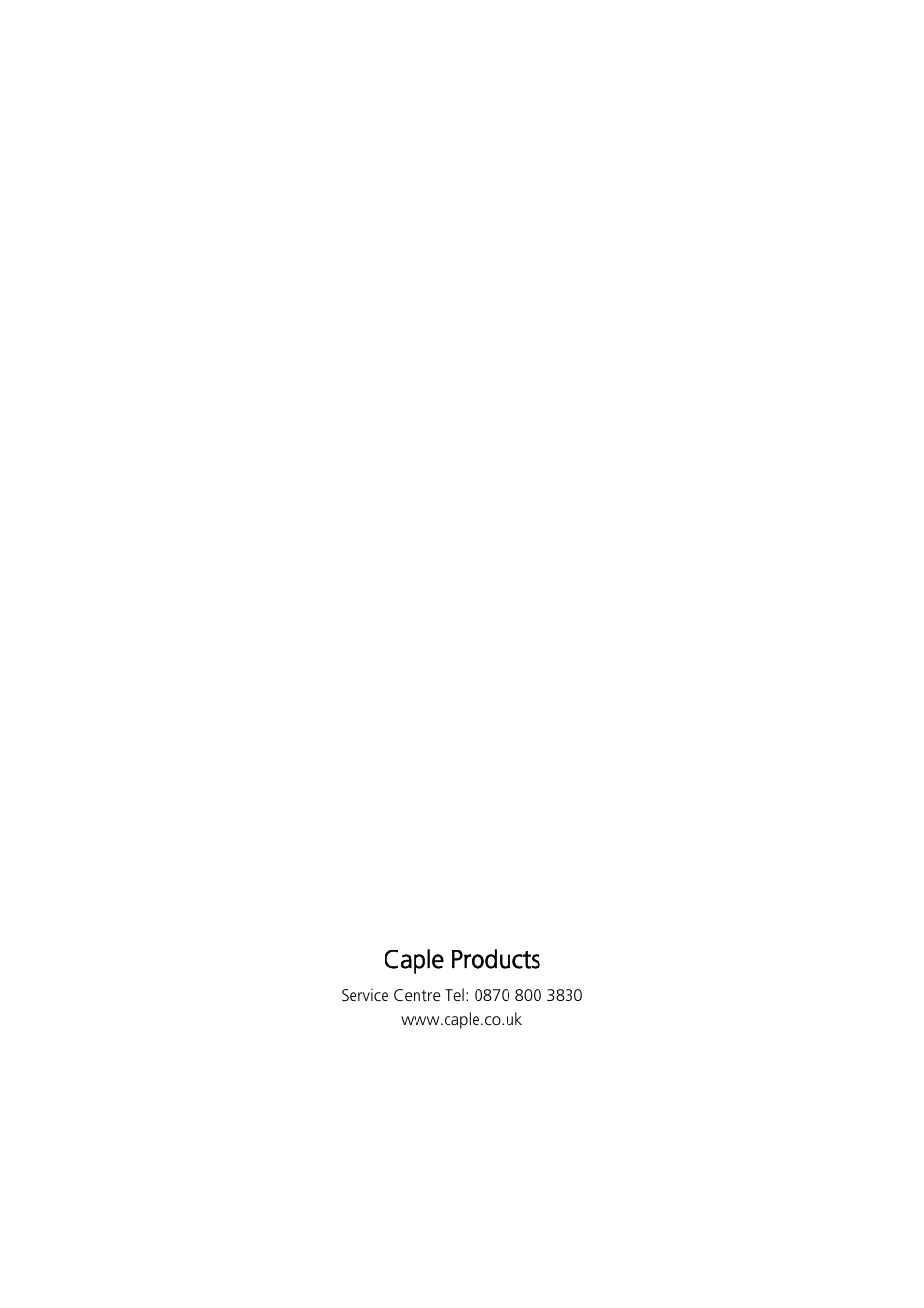 Caple FSCHSS User Manual | Page 8 / 8