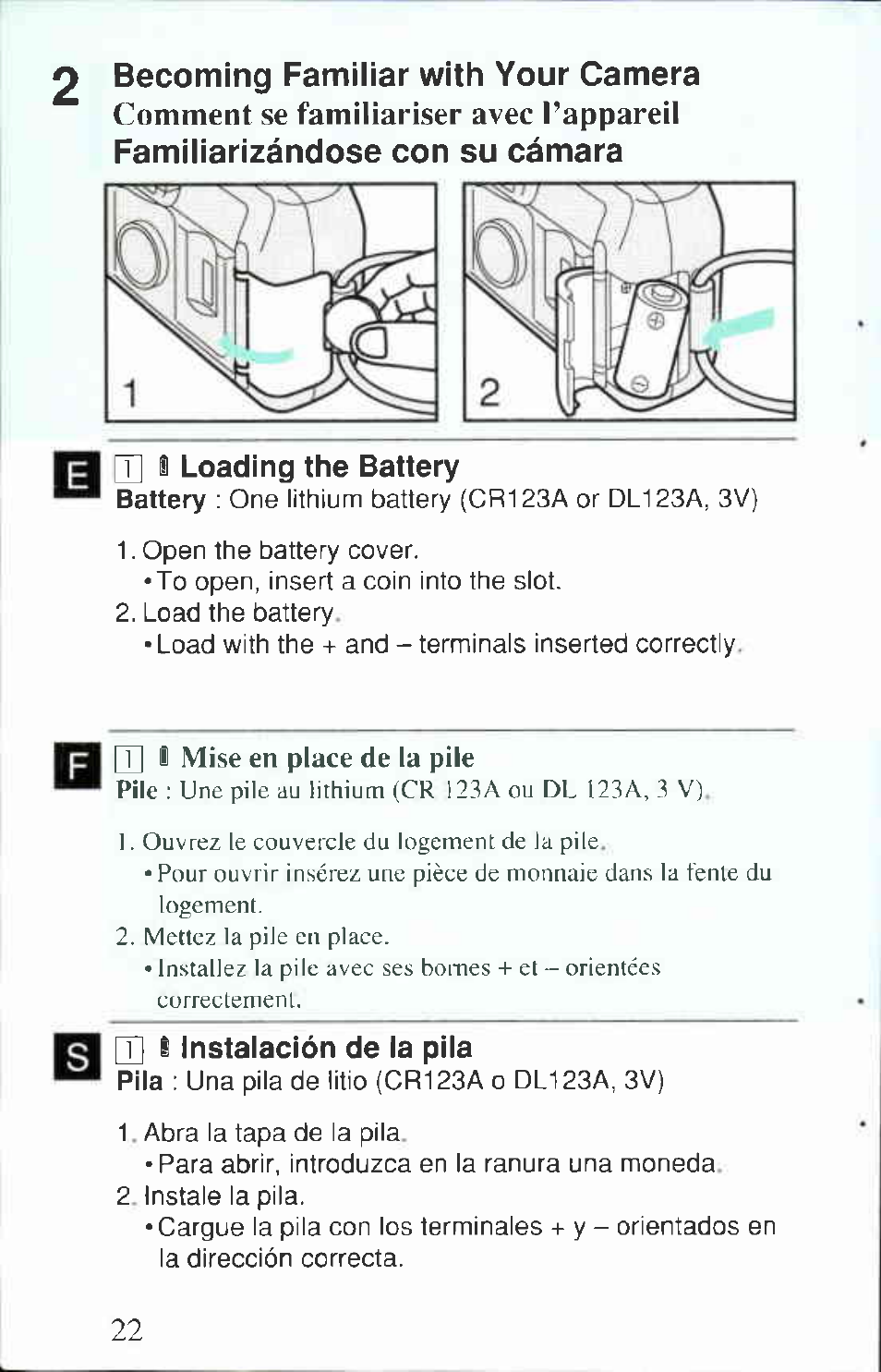 Comment se familiariser avec l’appareil | Canon 80 Tele User Manual | Page 22 / 84